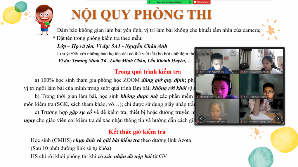 Học sinh Khối 3, 4, 5 tham gia khảo sát và kiểm tra đánh giá giữa học kì I
