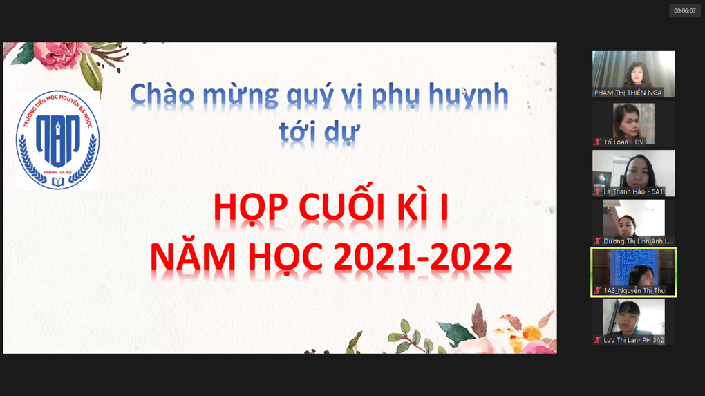 Gặp gỡ trưởng ban đại diện cha mẹ học sinh các lớp trong Hội nghị sơ kết học kì I năm học 2021 – 2022