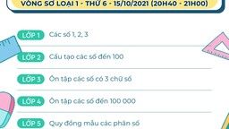 Kết quả Vòng sơ loại 1 cuộc thi Đấu trường toán học quận Ba Đình - khối 1