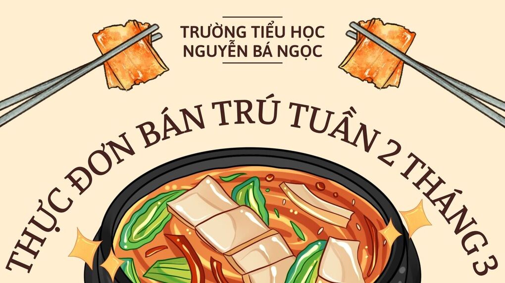 Thực đơn bán trú Tuần 2 tháng 3