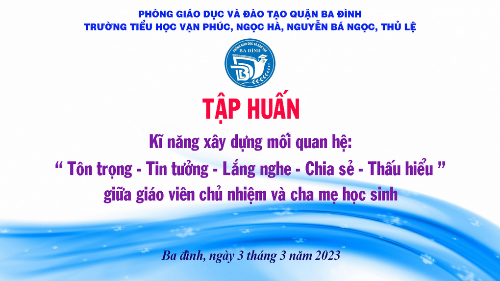 “Tôn trọng - Tin tưởng - Lắng nghe - Chia sẻ - Thấu hiểu” – Kĩ năng quan trọng cần xây dựng giữa giáo viên chủ nhiệm và cha mẹ học sinh