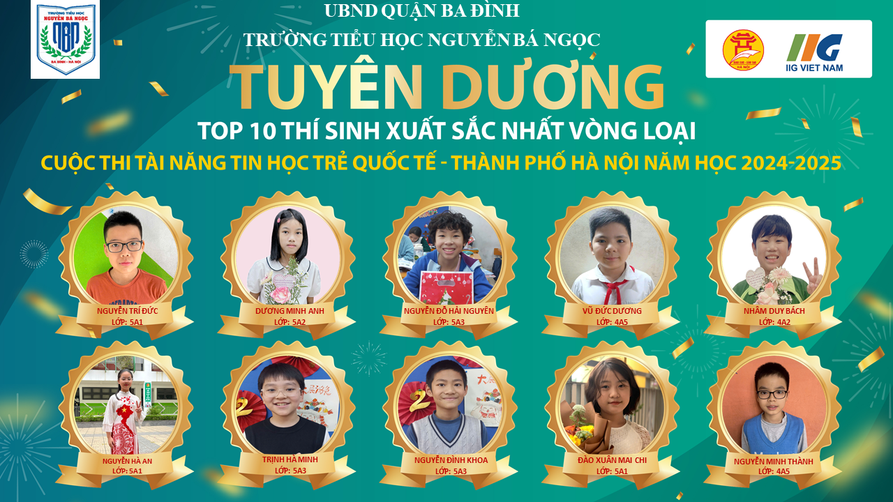 Vinh danh Top 10 Tài năng Tin học trẻ Quốc tế - Thành phố Hà Nội năm học 2024-2025
