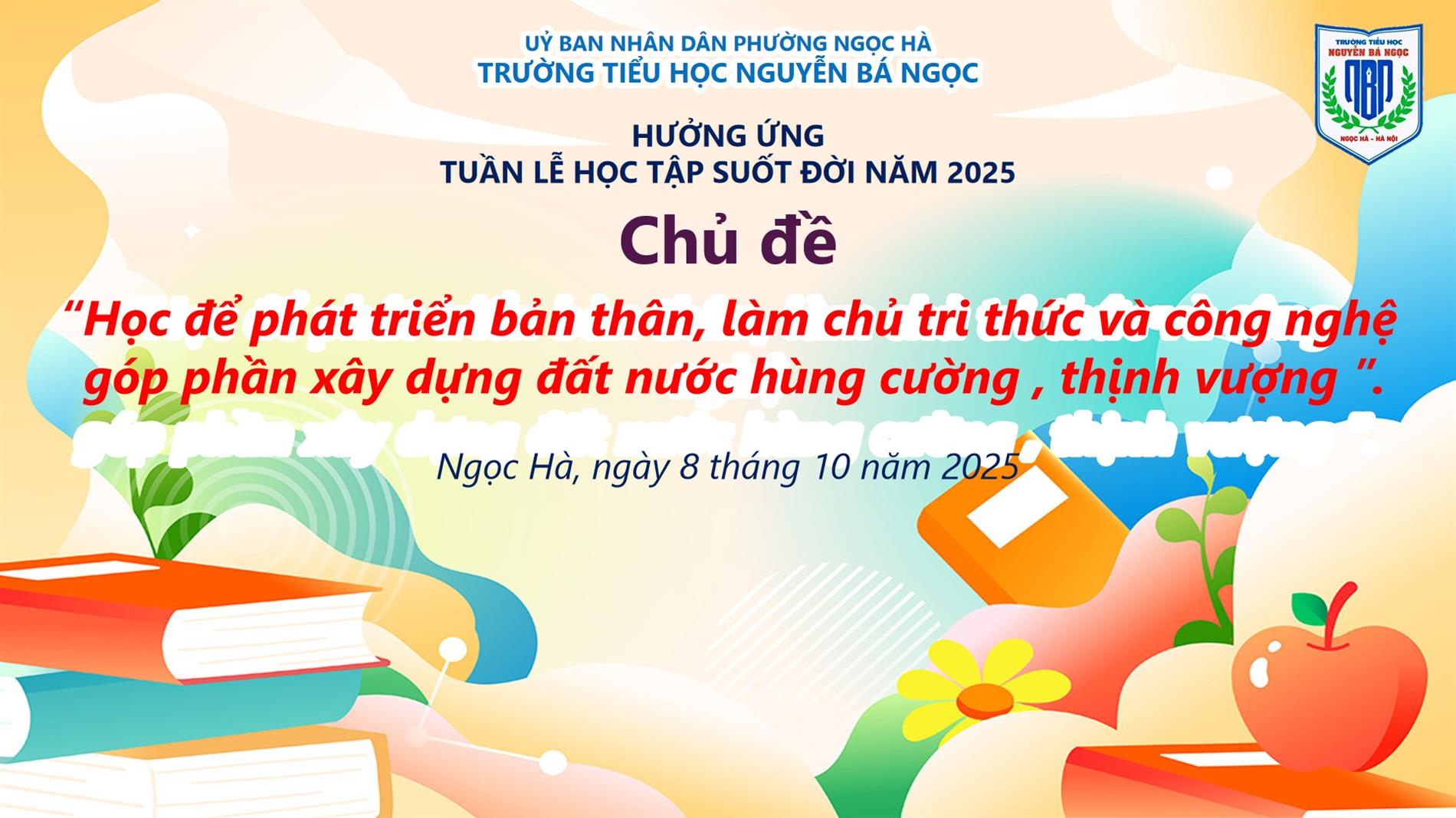 Trường Tiểu học Nguyễn Bá Ngọc hưởng ứng Tuần lễ Học tập suốt đời năm 2025