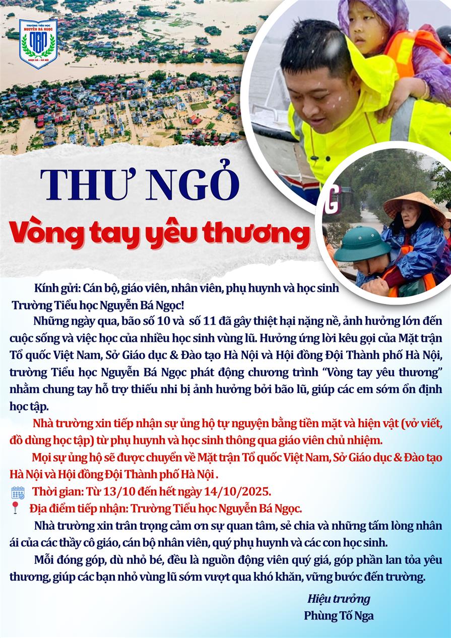 Vòng tay yêu thương - Chung tay ủng hộ đồng bào bị thiệt hại bởi bão lũ