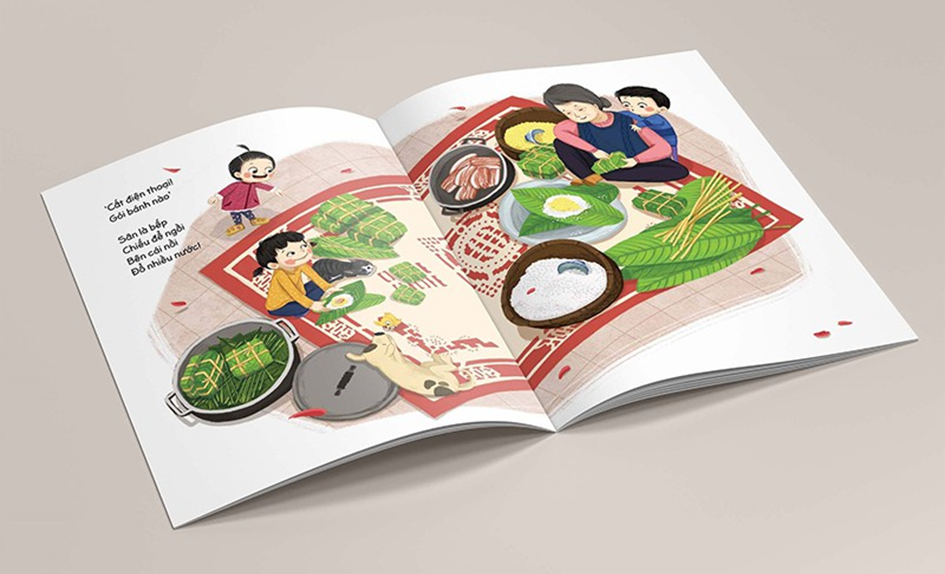 An open book with a picture of food

Description automatically generated