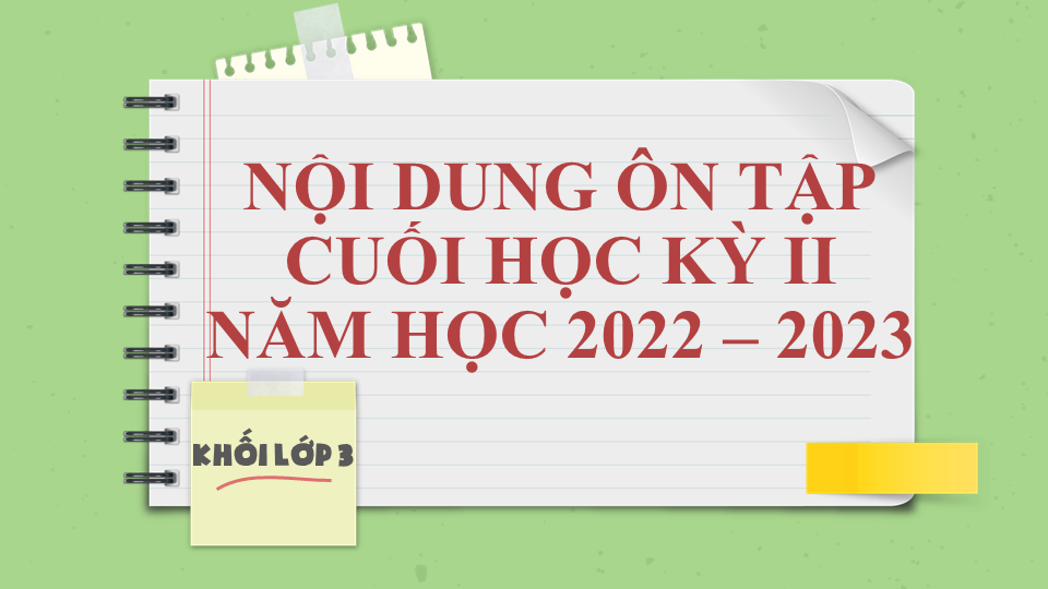 Nội dung Ôn tập cuối học kì II năm học 2022 – 2023 – Khối lớp 3