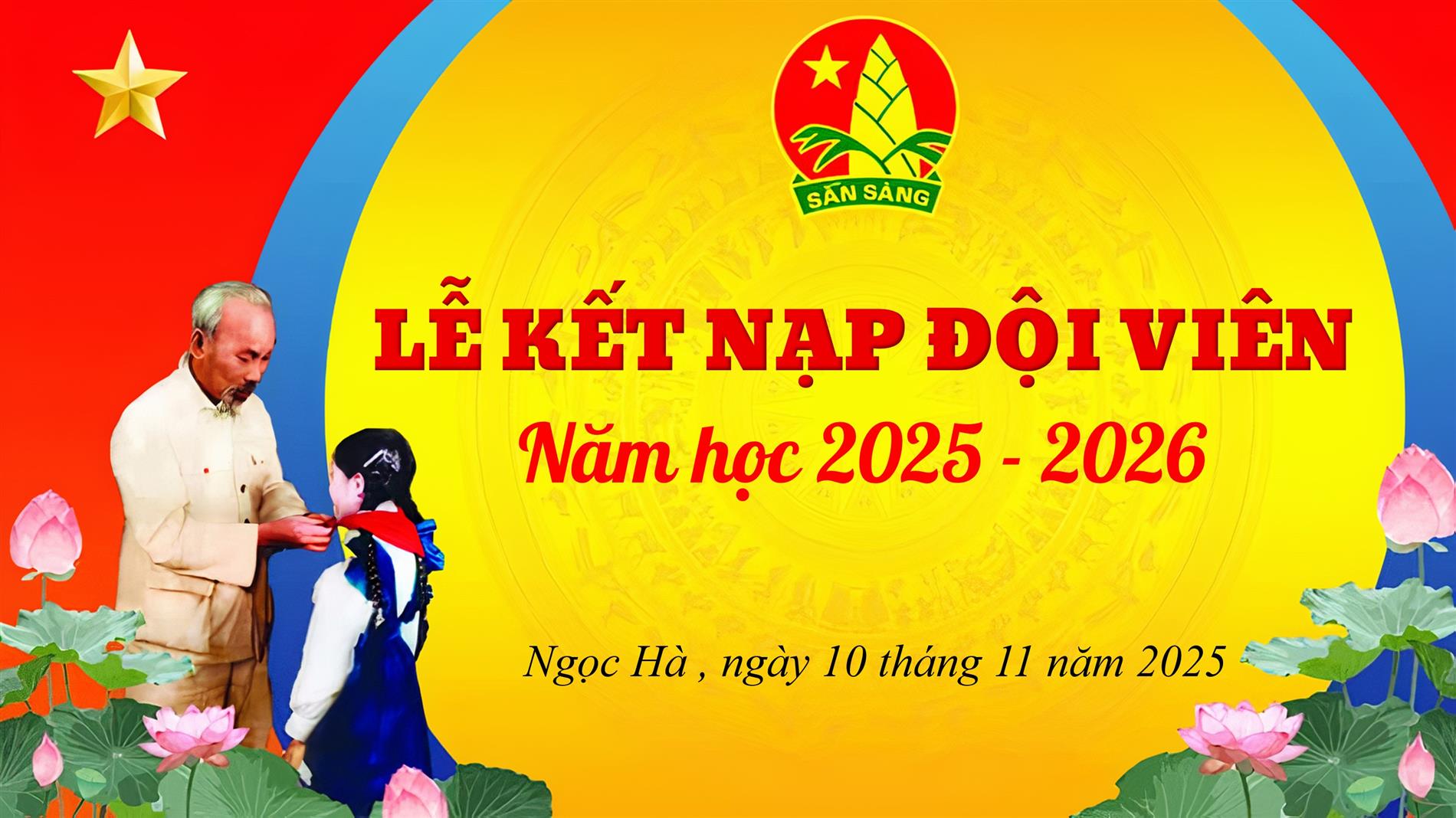 Trường Tiểu học Nguyễn Bá Ngọc tổ chức Lễ kết nạp Đội viên cho học sinh khối 4, 5 năm học 2025 - 2026